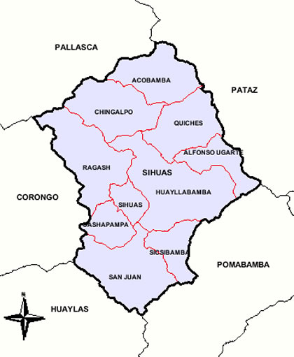 MAPA DE LA PROVINCIA DE SIHUAS
