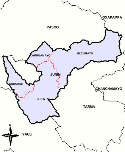 MAPA DE LA PROVINCIA DE JUNIN
